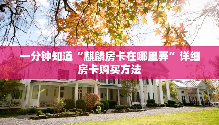 一分钟知道“麒麟房卡在哪里弄”详细房卡购买方法