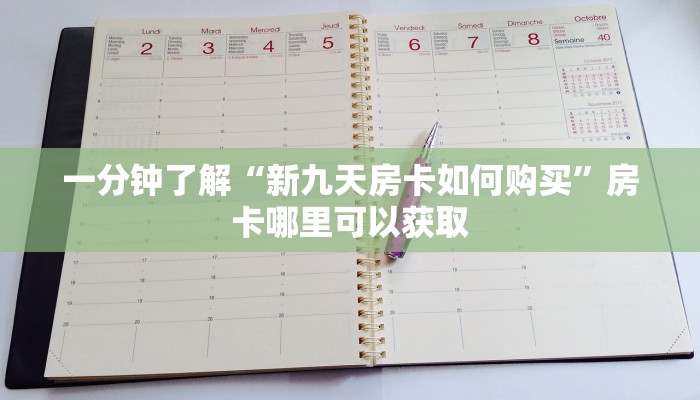 一分钟了解“新九天房卡如何购买”房卡哪里可以获取
